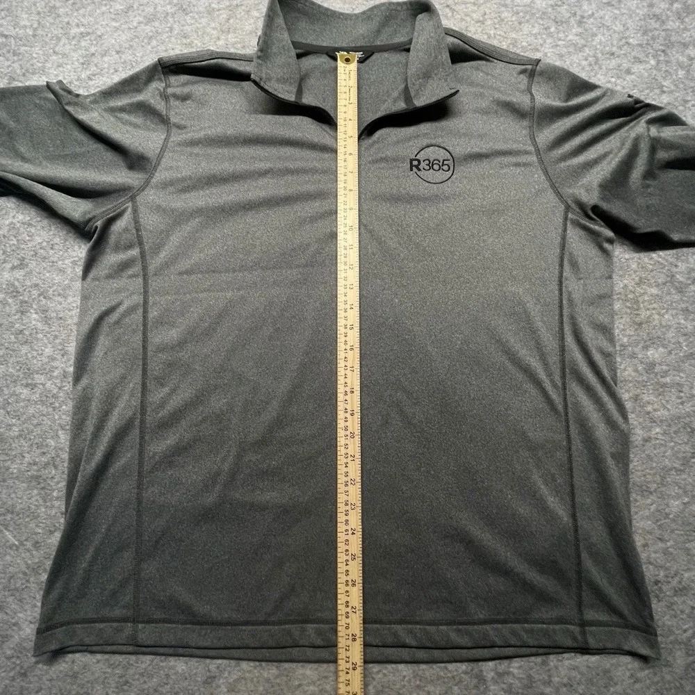 The North Face Quarter Zip Mens XXL R365 Logo Polyester Gray Heather Pullover